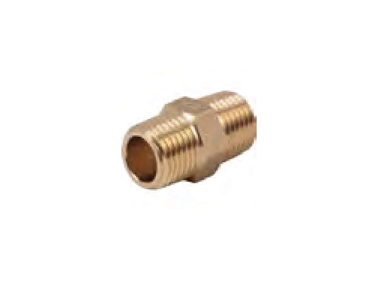 Nipple Brass Hexagon 1/2in MxM